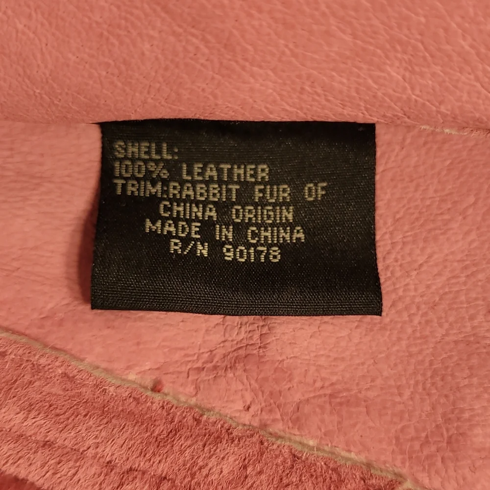 Vintage Revue Pink Suede and Fur Poncho Size 8